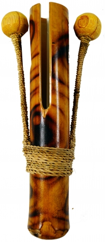 Musikinstrument aus Holz, Musik Percussion Rhythmus Klang Instrument, handgearbeitet - Handrassel 4 - 20x9x4 cm 