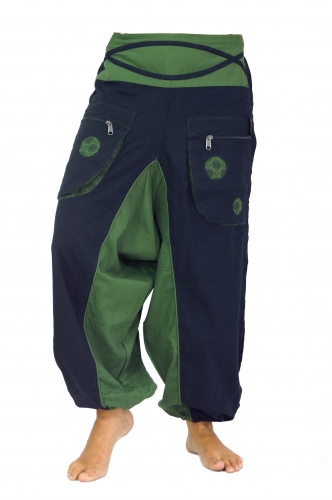 Harem pants harem pants bloomers aladdin pants spiral - black/green