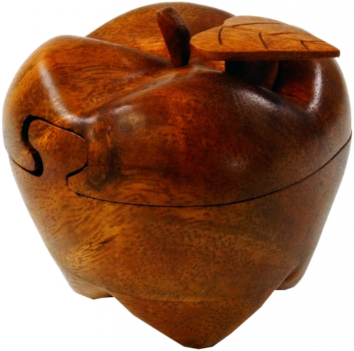Wooden apple with secret hiding place, puzzle box - 8x8x8 cm 