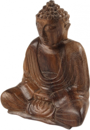 Holzbuddha, Buddha Statue, Handarbeit 11 cm, Dhyana Mudra - Design 1