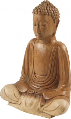 Wooden Buddha, Buddha statue, handmade 16 cm, Dhyana Mudra - Design 4