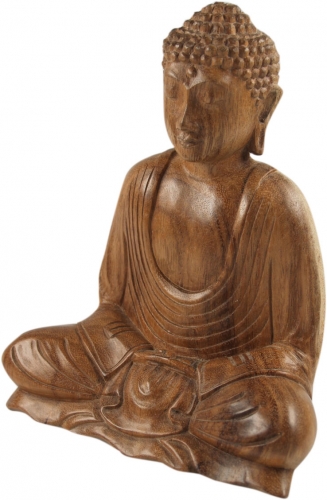 Holzbuddha, Buddha Statue, Handarbeit 20 cm, Dhyana Mudra - Design 5