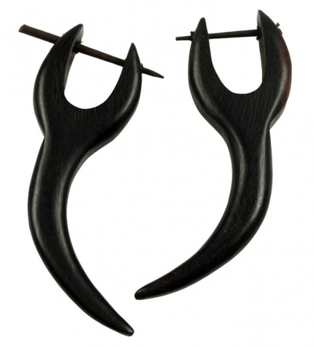 EthnoTribal wooden earring - Model 3 - 6 cm