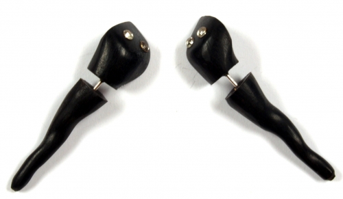 Tribal wooden earring, wooden spiral, fake piercing, plug - model 45 - 1,5 cm
