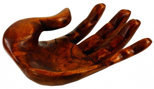 Holzschale, Obstschale in Handform - 8x15x23 cm 