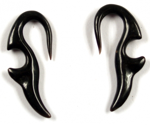 Horn earring, plug, expansion coil, piercing - model 8 - 3x1x0,5 cm 