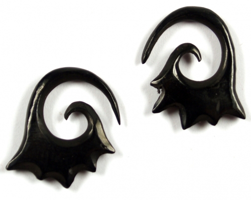 Horn earring, plug, stretch spiral, piercing - model 7 - 2,5x2x0,5 cm 