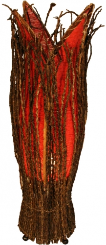 Tischlampe / Tischleuchte `Flores`, in Bali handgemacht aus Naturmaterial - rot - 70x20x20 cm 