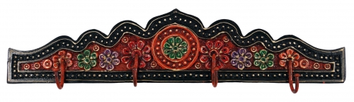 Indian vintage hook rack, coat rack, key rack - Design 4 - 11,5x50x2,5 cm 