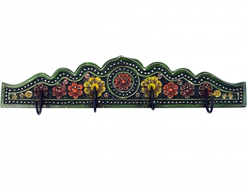 Indian vintage hook rack, coat rack, key rack - Design 5 - 11,5x50x2,5 cm 