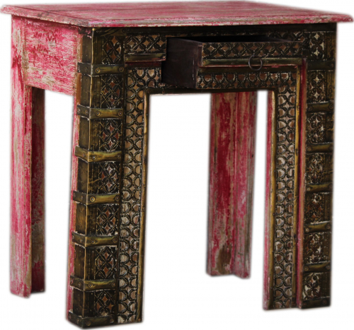 Oriental side table with brass decoration - Model 2 - 61x61x41 cm 