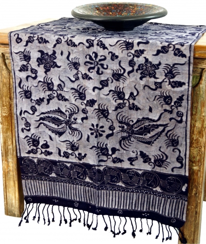 Batik Tischlufer, Wandbehang aus Indonesien - 190 x 50 Design 1 - 50x190x0,5 cm 