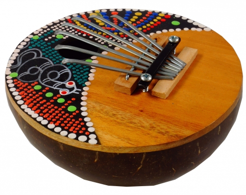 Musical instrument made of wood, music percussion rhythm sound instrument, handmade from coconut - Kalimba 2 - 5x15x15 cm 