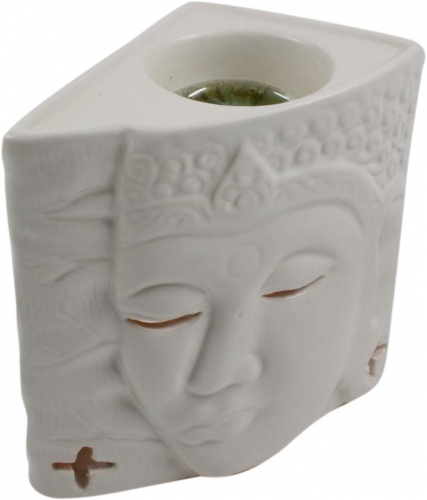 Keramik Duftlampe - Buddha 1 wei - 12x10x7 cm 