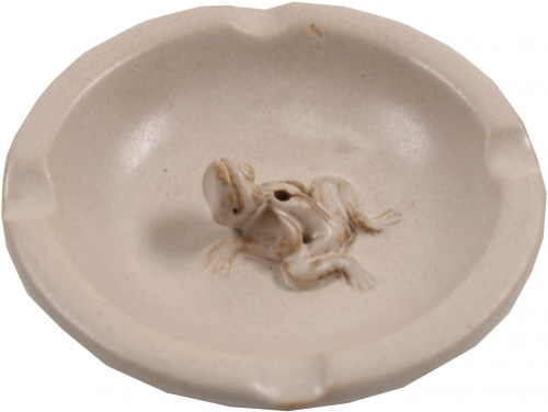 Ceramic smoking plate ashtray - beige/model 20 - 2x10x10 cm  10 cm