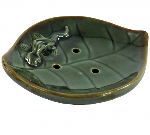 Keramik Rucherteller `Blatt` - Modell 8 - 2,5x13x11,5 cm 