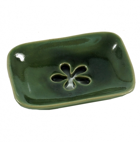 Exotic ceramic soap dish - flower - 2x10x7 cm 