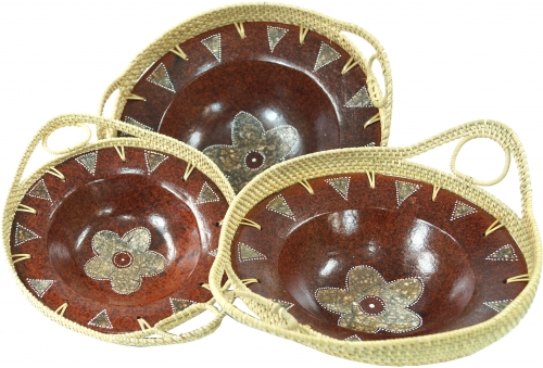 Round braided ceramic bowl, fruit bowl, decorative bowl - Design 4