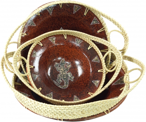 Round braided ceramic bowl, fruit bowl, decorative bowl - Design 6