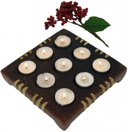 Candle holder, tea light holder ceramic No.5 - 4,5x20x20 cm 