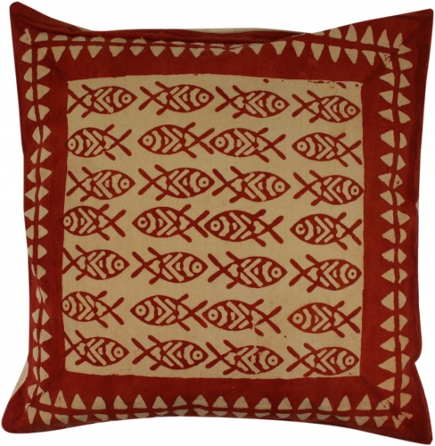 Block print cushion cover, decorative cushion cover, cushion cover ethno, traditional production - pattern 26