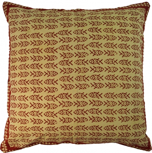 XL cushion cover block print, cushion cover ethno, decorative cushion cover with traditional design - pattern 10 - 80x80x0,2 cm 