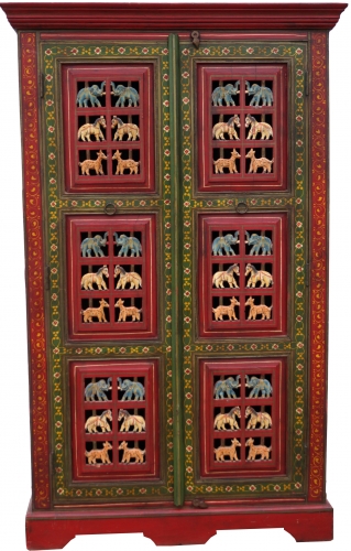 Closet with carvings and painting - Model 1 - 162x100x36 cm 
