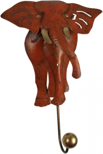 Kleiner Garderobenhaken, Metall Kleiderhaken - Elefant 1 - 18x12x4,5 cm 