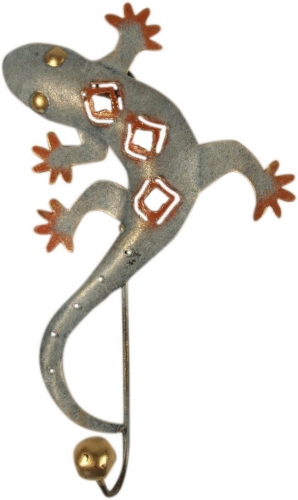 Kleiner Garderobenhaken, Metall Kleiderhaken - Gecko 1 - 18x11x5 cm 