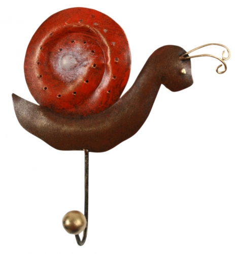 Small coat hook, metal coat hook - snail - 18x16x3 cm 