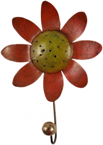 Kleiner Garderobenhaken, Metall Kleiderhaken - Blume - 18x12x4 cm 