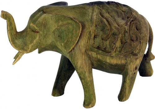 Kleine Deko Figur, Holzfigur Elefant - Modell 1 - 11x16x7 cm 