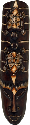 Kleine Abstrakte Maske, Wandschmuck, Ethno Wanddekoration aus Balsaholz - Modell 8 - 50x12x6 cm 