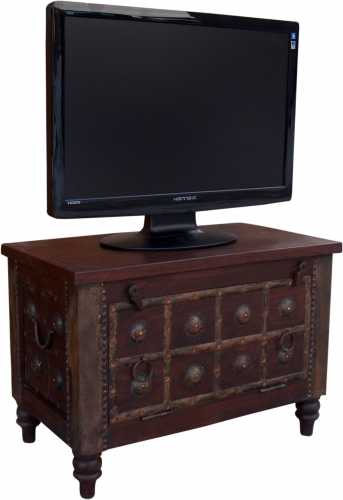 Small plasma TV box in colonial style TV table - brown - 50x70x40 cm 