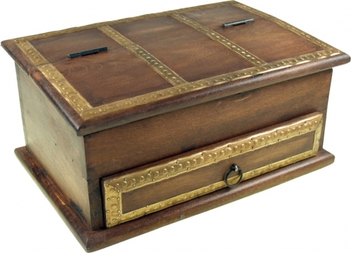 Rustic small treasure chest, wooden box, jewelry box - model 8 - 15x30x20 cm 