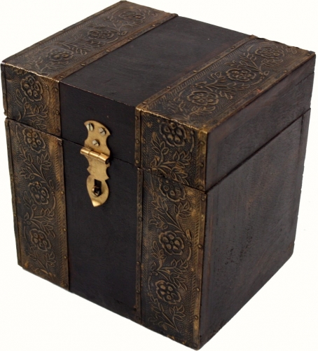 Rustic small treasure chest, wooden box, jewelry box - model 12 - 16x15x12 cm 