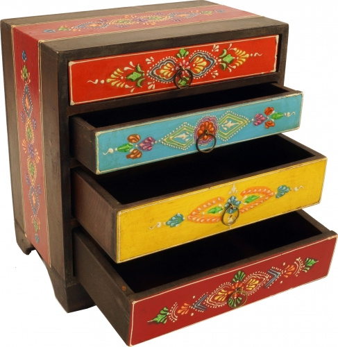 Small apothecary cabinet, jewelry box, hand painted drawer cabinet - model 6 - 22x20x13 cm 