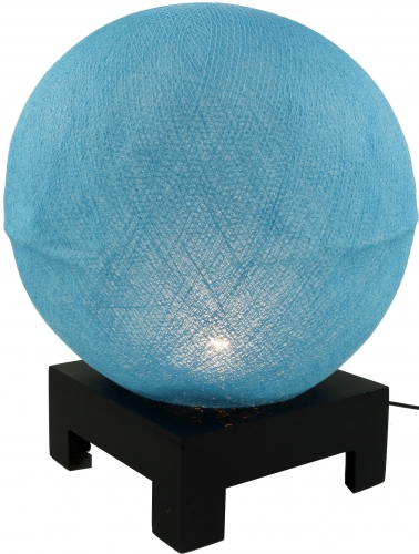 Ball table lamp with MDF stand made of cotton threads - light blue - 40x30x30 cm  30 cm