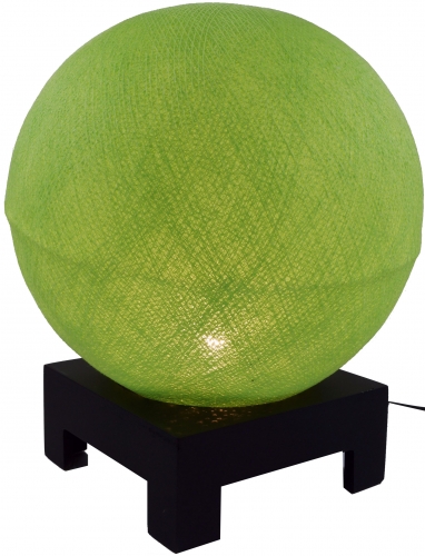Ball table lamp with MDF stand made of cotton threads - light green - 40x30x30 cm  30 cm