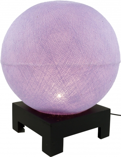 Ball table lamp with MDF stand made of cotton threads - purple - 40x30x30 cm  30 cm