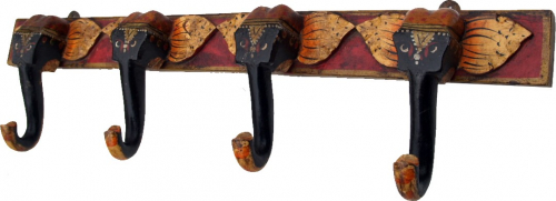Long wooden elephant wall hook, hook rail, coat rack - 15x60x5 cm 