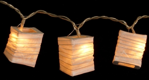 LED Lichterkette Lampions - square naturwei - 6x4x4 cm 