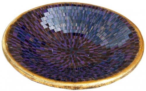 Runde Mosaikschale, Untersetzer, Dekoschale, handgearbeitete Keramik & Glas Obst Schale - Design 12