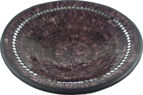 Runde Mosaikschale, Untersetzer, Dekoschale, handgearbeitete Keramik & Glas Obst Schale - Design 16
