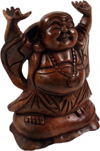 Lucky Buddha Statue 20 cm - dunkel - Modell 2