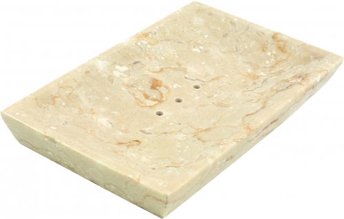 Marmor Seifenschale, Zen Schale fr den Waschtisch - creme - 2x16x10 cm 