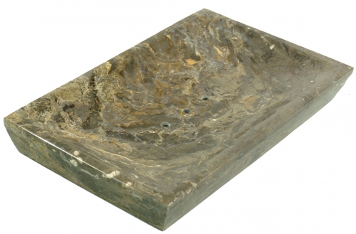 Marmor Seifenschale, Zen Schale fr den Waschtisch - grau - 2x16x10 cm 