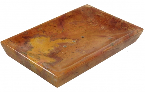 Marble soap dish, Zen dish for the washbasin - orange - 2x16x10 cm 