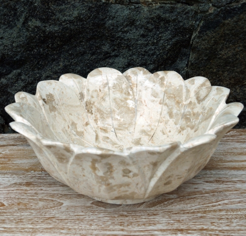 Solid marble countertop washbasin, wash bowl in lotus shape, natural stone washbasin -  45 cm model 11