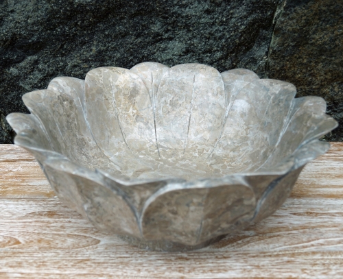 Solid marble countertop washbasin, wash bowl in lotus shape, natural stone washbasin -  40 cm model 12